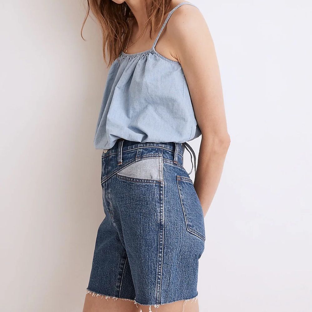 MADEWELL Chambray Meriden Top in Vineshire Wash